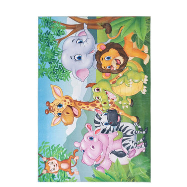 Teppich – Polyester Flor, Dschungel Motiv, Tier Design, 120 x 170 cm - Sympathy Kids 249 | Kayoom