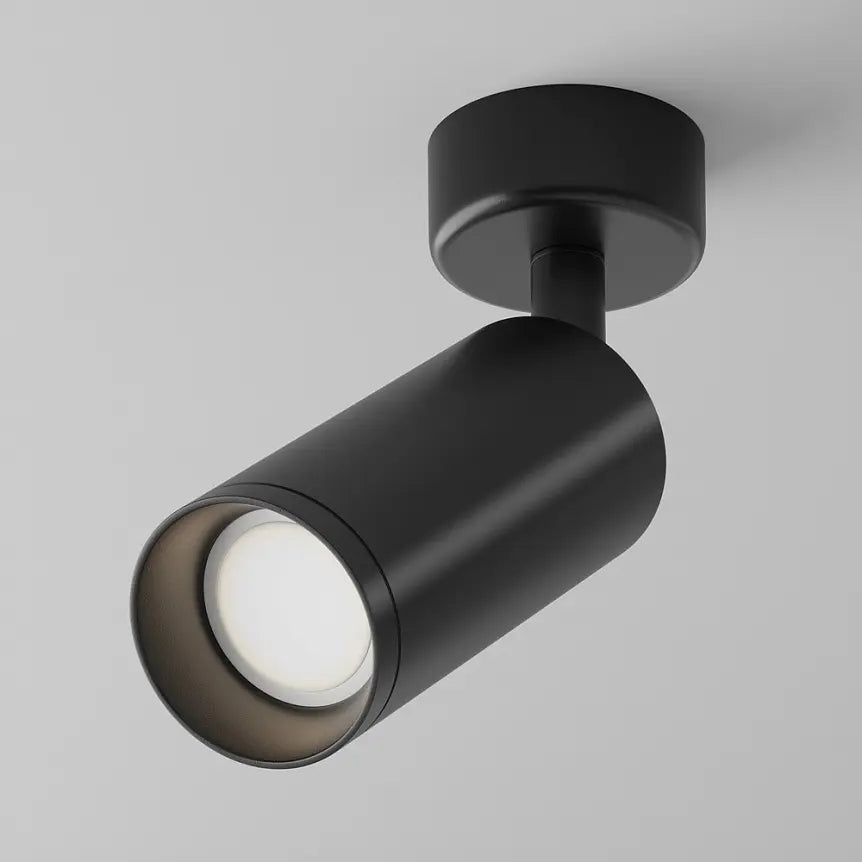 Deckenleuchte – Schwarzes Aluminium, 1× GU10 Fassung, 10 W Leistung, 19.5 cm Höhe - Focus | Maytoni