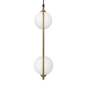 Modern Design Pendant Lamp with Opal Glass Diffusers and Brass Finish – Ring | Maytoni