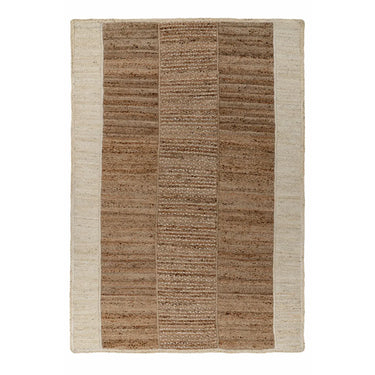 Teppich – Elfenbein Farbe, Kurzflor Struktur, Jute Material, 150 cm - Cozy Bliss 470 | Kayoom