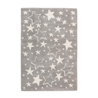 Teppich – Verspieltes Design, Weiche Spielfläche, Silberner Farbton, 80 x 150 cm - Tamworth | Kayoom