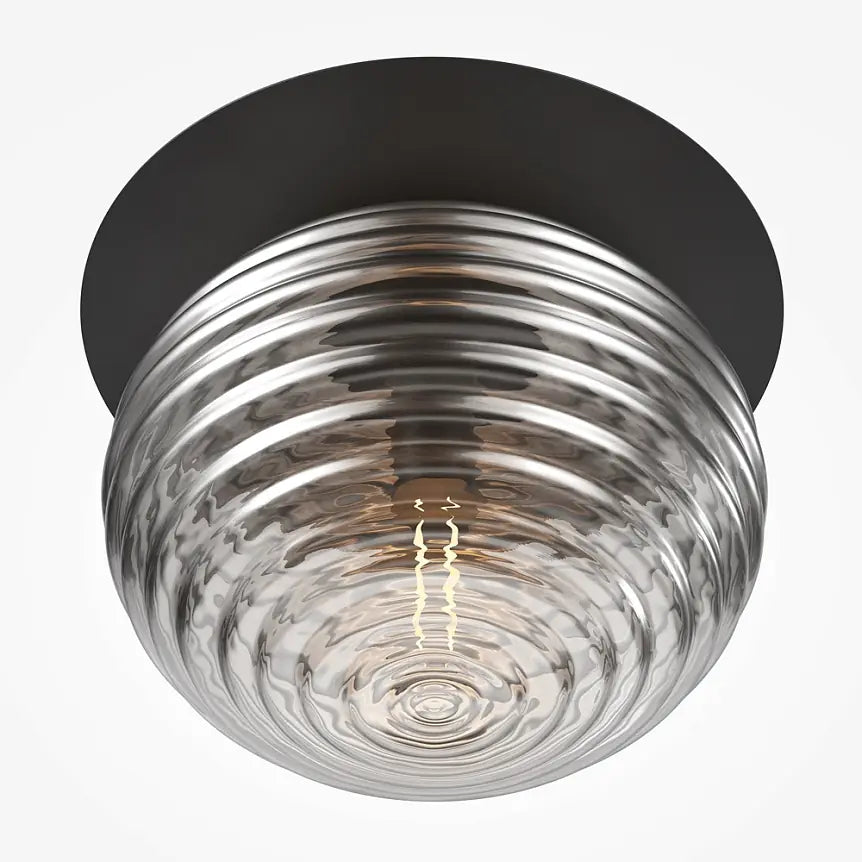 Deckenleuchte – Schwarzes Metall, Glasschirm, 1× E27, Ø35 cm - Reels | Maytoni