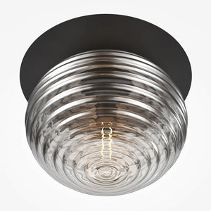 Deckenleuchte – Schwarzes Metall, Glasschirm, 1× E27, Ø35 cm - Reels | Maytoni