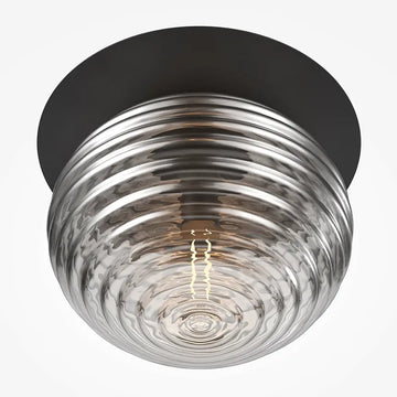 Ceiling light black ribbed smoked glass 1×E27 – MOD268CL-01B | Maytoni