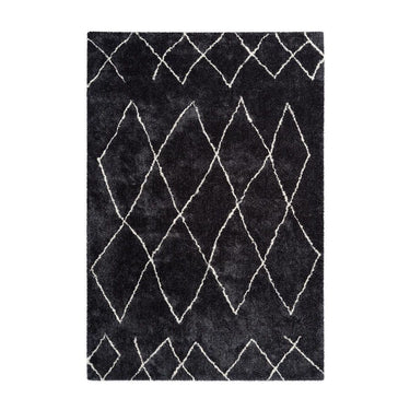Teppich – Hochflor Design, Rautenmuster, Anthrazit Farbton, 160 x 230 cm - Orlando 425 | Kayoom
