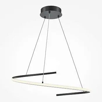Pendant Light Minimalist Black Metal Housing LED – Curve | Maytoni