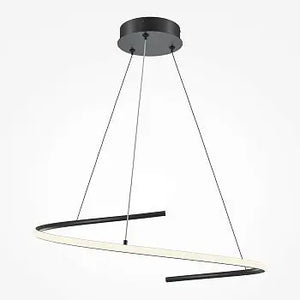 Pendant Light Minimalist Black Metal Housing LED – Curve | Maytoni