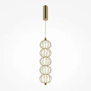 Pendant Lamp Golden Finish Dome Shade & Integrated LED – Golden Cage | Maytoni