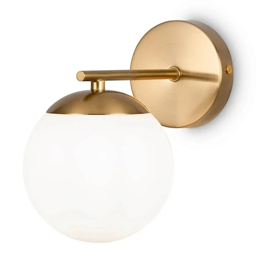 Wall light brass, metal frame, white opal glass - Marble | Maytoni