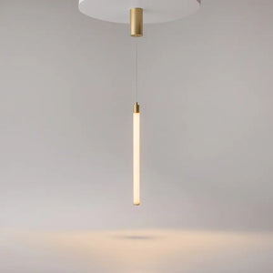 Pendant lamp Matte gold aluminum housing with white acrylic diffuser and integrated LED – Arc | Maytoni
