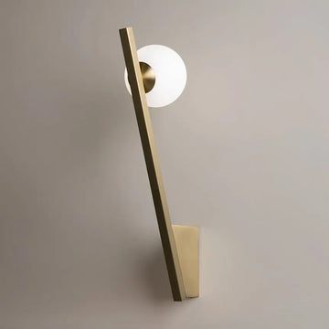 Wall Light Gold, Metal Frame, White Glass Body – Kazimir | Maytoni