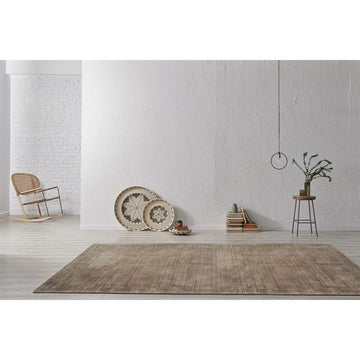 Teppich – Taupe Viskose, Weiche Oberfläche, Pflegeleicht Design, 150 cm - Bridget 125 | Kayoom
