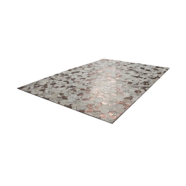 Lederteppich – Echtes Leder, Chrom Applikationen, Wabenmuster Design, 80 x 150 cm - Spark 210 | Kayoom