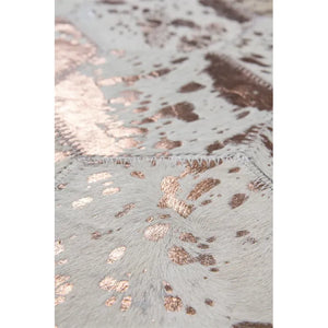 Lederteppich – Echtes Leder, Chrom Applikationen, Wabenmuster Design, 120 x 170 cm - Spark 210 | Kayoom