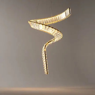 Pendant lamp with brass finish and asymmetrical crystal decoration in a luxurious design – Krone | Maytoni