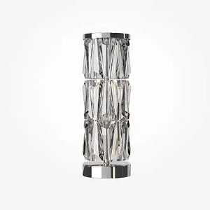 Table Lamp Cylindrical Clear Glass Shade Brass Base & Modern Design – Puntes | Maytoni