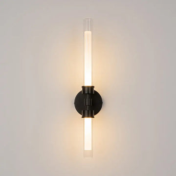 Wall light with black finish and transparent & white glass diffuser – Stelo | Maytoni