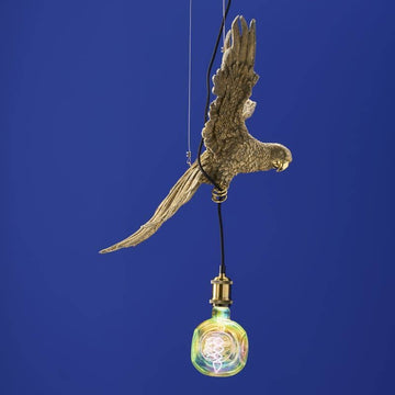 Ceiling Light – Sculptural Design, Exotic Animal Motif, Polyresin Construction, Golden Finish – Parrot Percy | WERNS