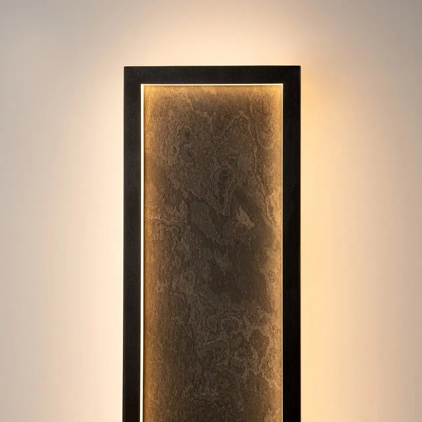Black Wall Light, Metal Frame, Natural Stone Accent, Integrated 70W LED 3000K – Orign | Maytoni