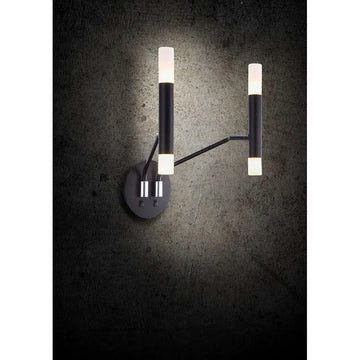 Wall light with black metal frame and opal glass shades - Vigo | Maytoni