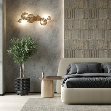 Wandleuchte Gold, Metallrahmen, florale Lochscheiben – Lovetann | Maytoni