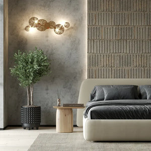 Wall light Gold, metal frame, floral perforated discs – Lovetann | Maytoni