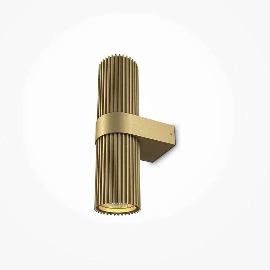Wall Lamp Matte Gold, Fluted Aluminum Housing, 2× GU10 LEDs – Dynamics | Maytoni