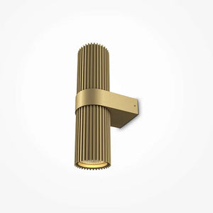Wall Lamp Matte Gold, Fluted Aluminum Housing, 2× GU10 LEDs – Dynamics | Maytoni
