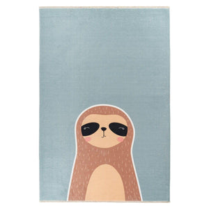 Sloth Motif Rug with Fringes and Easy Care – My Greta 604 | Kayoom