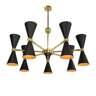 Pendelleuchte mit verstellbaren Dreharme und Schwarz - Gold - Finish im modernen Design – Vesper | Maytoni - Esszett Luxury | Stilvolles Wohnen mit Charakter