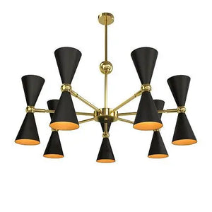 Vesper | Maytoni Pendant light with adjustable rotating arms and black and gold finish in a modern design