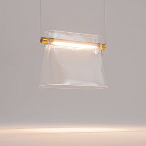Brass metal frame pendant light, milky white glass & elegant design – Cabaret | Maytoni