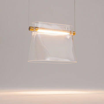 Brass metal frame pendant light, milky white glass & elegant design – Cabaret | Maytoni