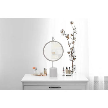 Spiegel mit Metallrahmen Marmorsockel & rundem Design – Eleganca 225 | Kayoom - Esszett Luxury | Stilvolles Wohnen mit Charakter