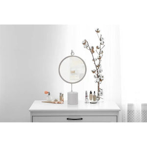 Spiegel mit Metallrahmen Marmorsockel & rundem Design – Eleganca 225 | Kayoom - Esszett Luxury | Stilvolles Wohnen mit Charakter