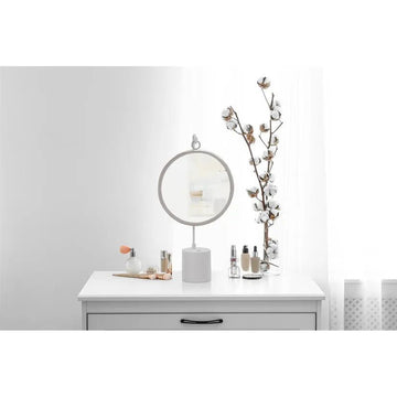 Spiegel mit Metallrahmen Marmorsockel & rundem Design – Eleganca 225 | Kayoom - Esszett Luxury | Stilvolles Wohnen mit Charakter