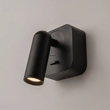 Wall lamp, black aluminum casing with USB port and LED lighting – Mirax | Maytoni