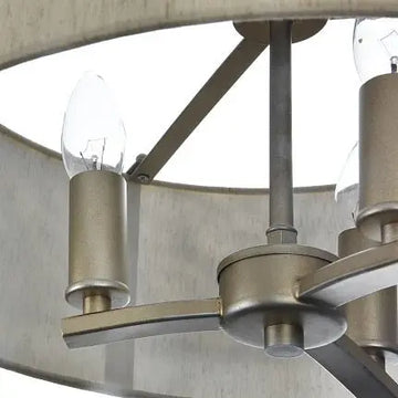 Pendant Light with Brass Metal Frame and Linen Shade in Classic Design – Loris | Maytoni