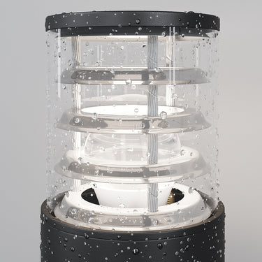 Landscape Lighting Black Aluminum & Clear Glass Cylinder (1× E27, max. 60 W, IP 54) – O576FL‑01B1 | Maytoni