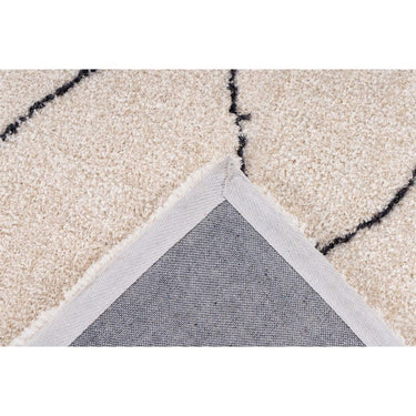 Teppich – Hochflor Design, Rautenmuster, Elfenbein Farbton, 80 x 150 cm - Orlando 425 | Kayoom
