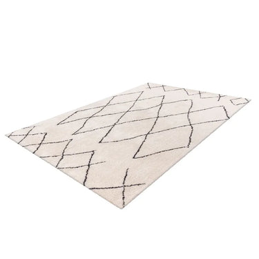 Teppich – Hochflor Design, Rautenmuster, Elfenbein Farbton, 120 x 170 cm - Orlando 425 | Kayoom