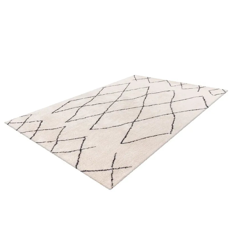 High-pile carpet with geometric retro design, cotton woven backing – Orlando 425 | Kayoom