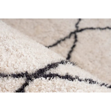 Teppich – Hochflor Design, Rautenmuster, Elfenbein Farbton, 80 x 150 cm - Orlando 425 | Kayoom
