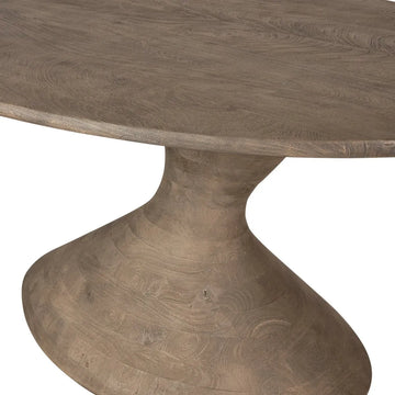 Mango Wood Dining Table with Oval Shape, Grey Finish, and Machine Production – Nemo | PTMD