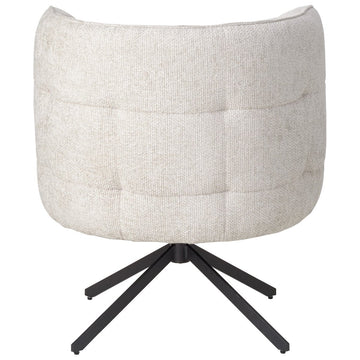 Dining chair in Legacy fabric with upholstered seat and black metal frame - Odin | PTMD