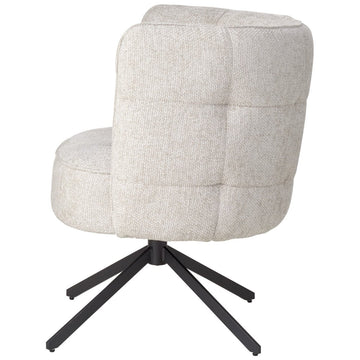 Dining chair in Legacy fabric with upholstered seat and black metal frame - Odin | PTMD