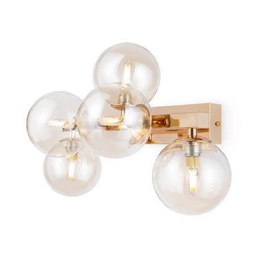Wall light with gold finish and amber mirrored glass diffusers - Dallas | Maytoni