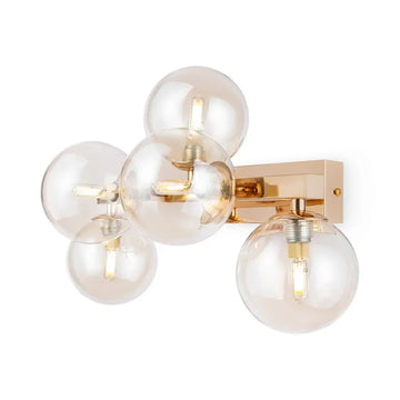 Wall light with gold finish and amber mirrored glass diffusers - Dallas | Maytoni