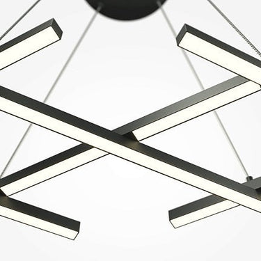 Pendelleuchte Mattschwarzes Finish Lineares Design & Integrierte LED – Halo | Maytoni - Esszett Luxury | Stilvolles Wohnen mit Charakter