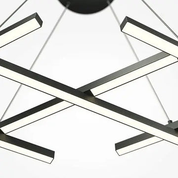 Pendant Lamp Matte Black Finish Linear Design & Integrated LED – Halo | Maytoni